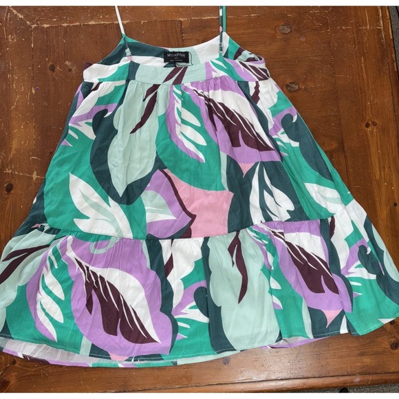 MinkPink Multi Color Floral Pattern Ruffled Lined Mini Sundress size S - Picture 1 of 9